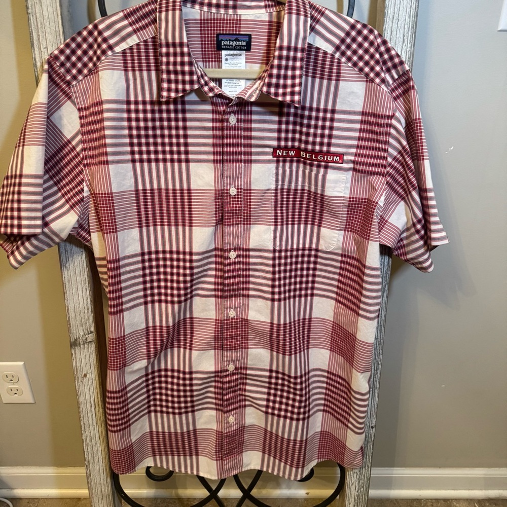 Patagonia Organic Cotton Plaid Button Down‎ Shirt New Belgium Brewery Men’s XL